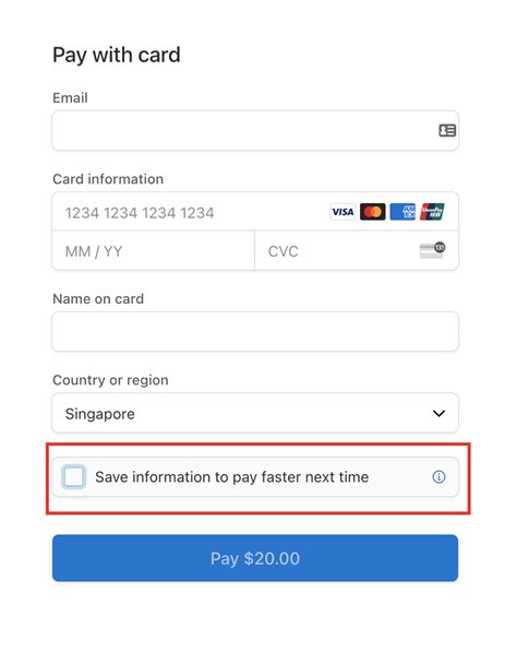 stripe saved cards checkout